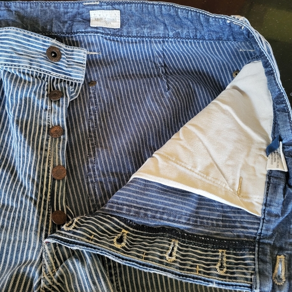 Blue Striped Denim Pants 36x34 - Picture 4 of 13